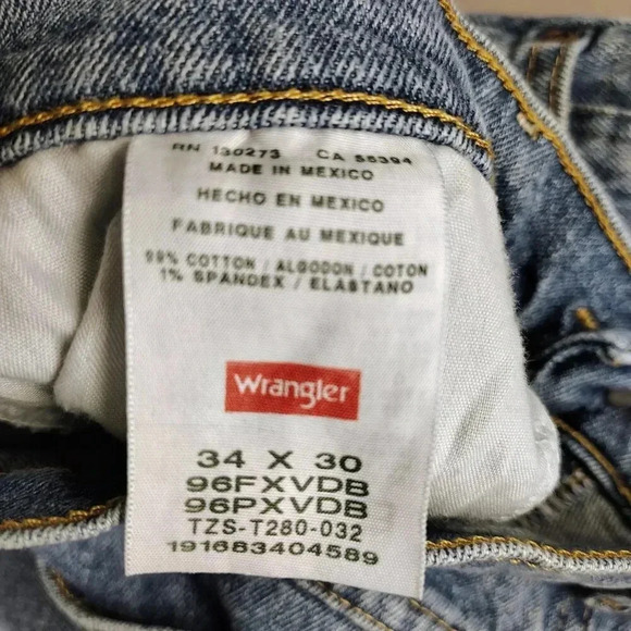 Mens Wrangler Blue Denim Advanced Comfort Jeans sz 34x30 - Picture 4 of 7